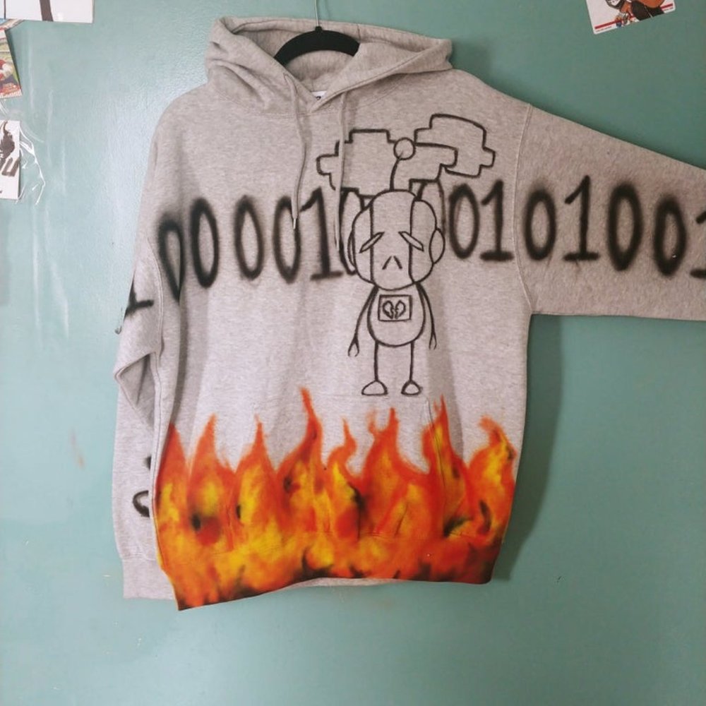 Custom Hoodie Robo Hell Airbrushed
